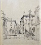 Insolita questa veduta di piazza del Santo, tra il piedistallo di Gattamelata e il mausoleo dei Papafava JOYANT Jules Romain Paris, 1803 Paris, 1854 (Oscar Mario Zatta)